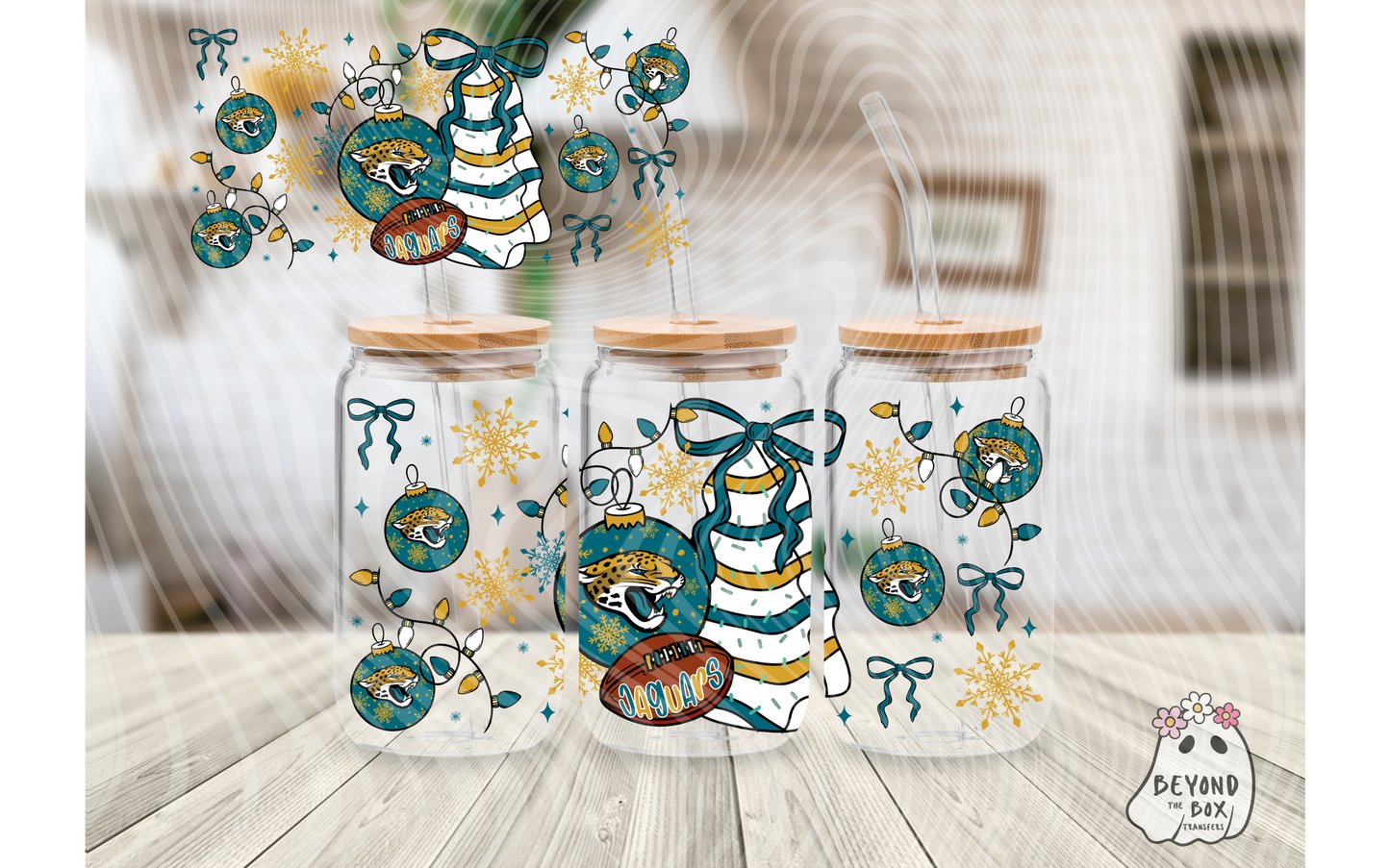 Christmas Cake Football 16oz UVDTF wrap