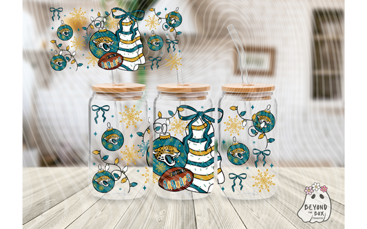 Christmas Cake Football 16oz UVDTF wrap