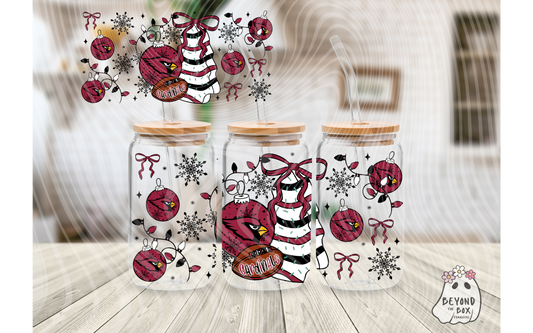 Christmas Cake Football 16oz UVDTF wrap