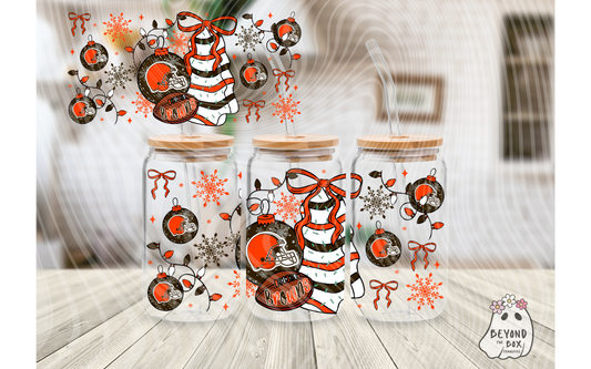 Christmas Cake Football 16oz UVDTF wrap