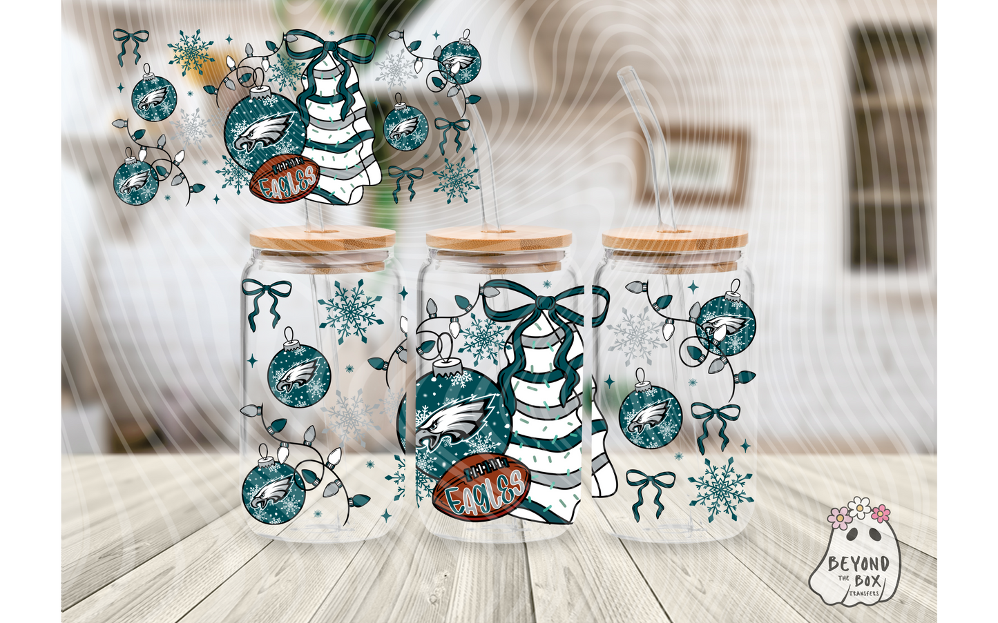 Christmas Cake Football 16oz UVDTF wrap