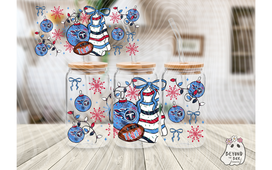 Christmas Cake Football 16oz UVDTF wrap