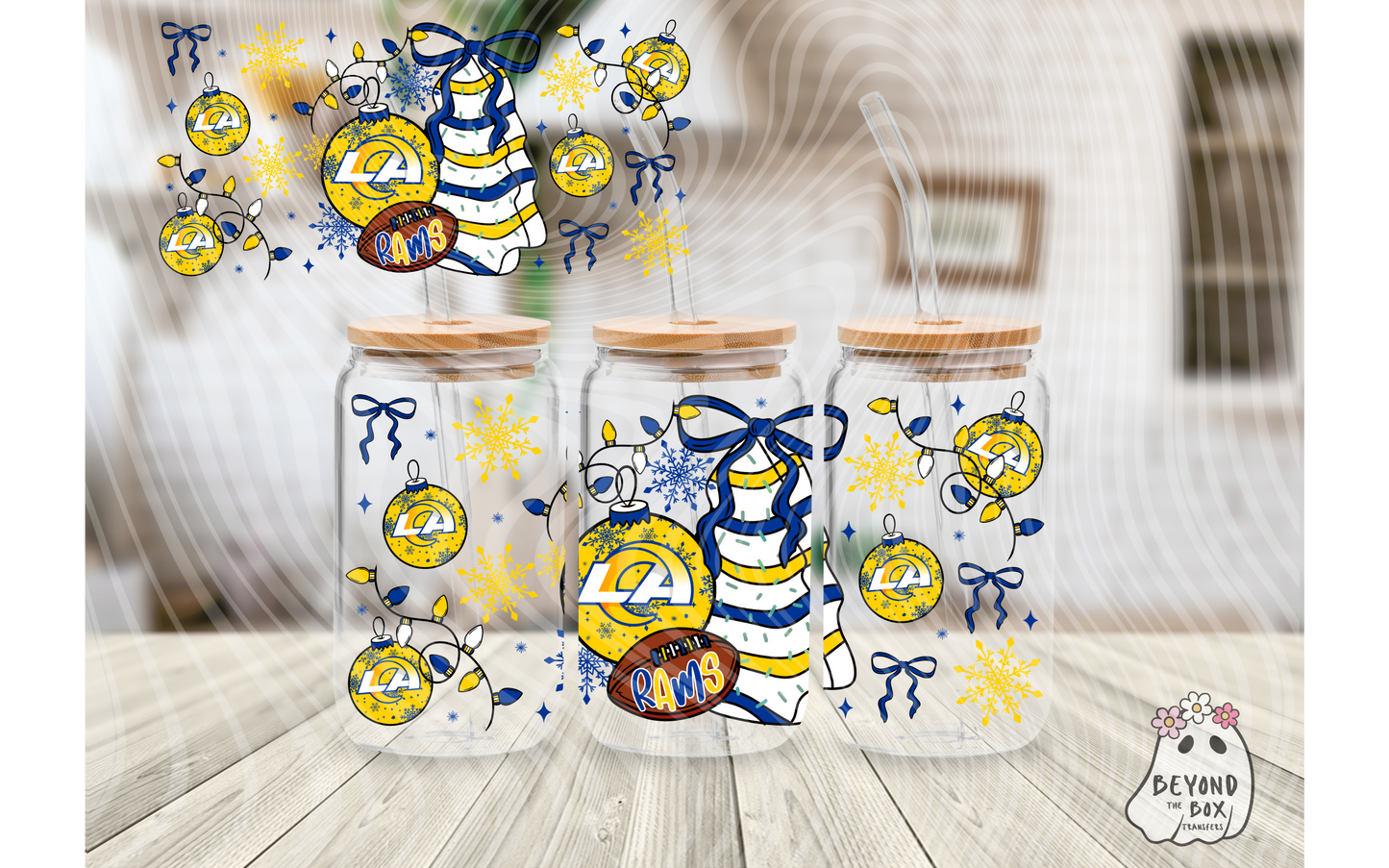 Christmas Cake Football 16oz UVDTF wrap