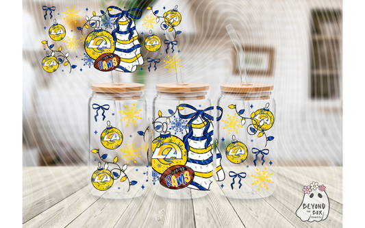 Christmas Cake Football 16oz UVDTF wrap