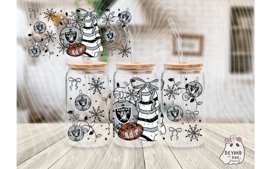 Christmas Cake Football 16oz UVDTF wrap