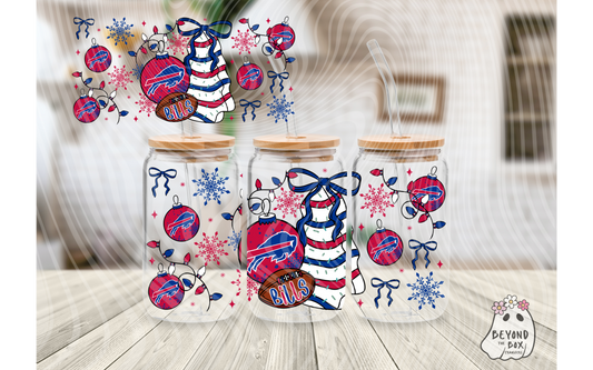 Christmas Cake Football 16oz UVDTF wrap