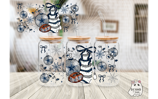 Christmas Cake Football 16oz UVDTF wrap