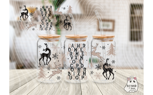 Santas Reindeer 16oz UVDTF Wrap