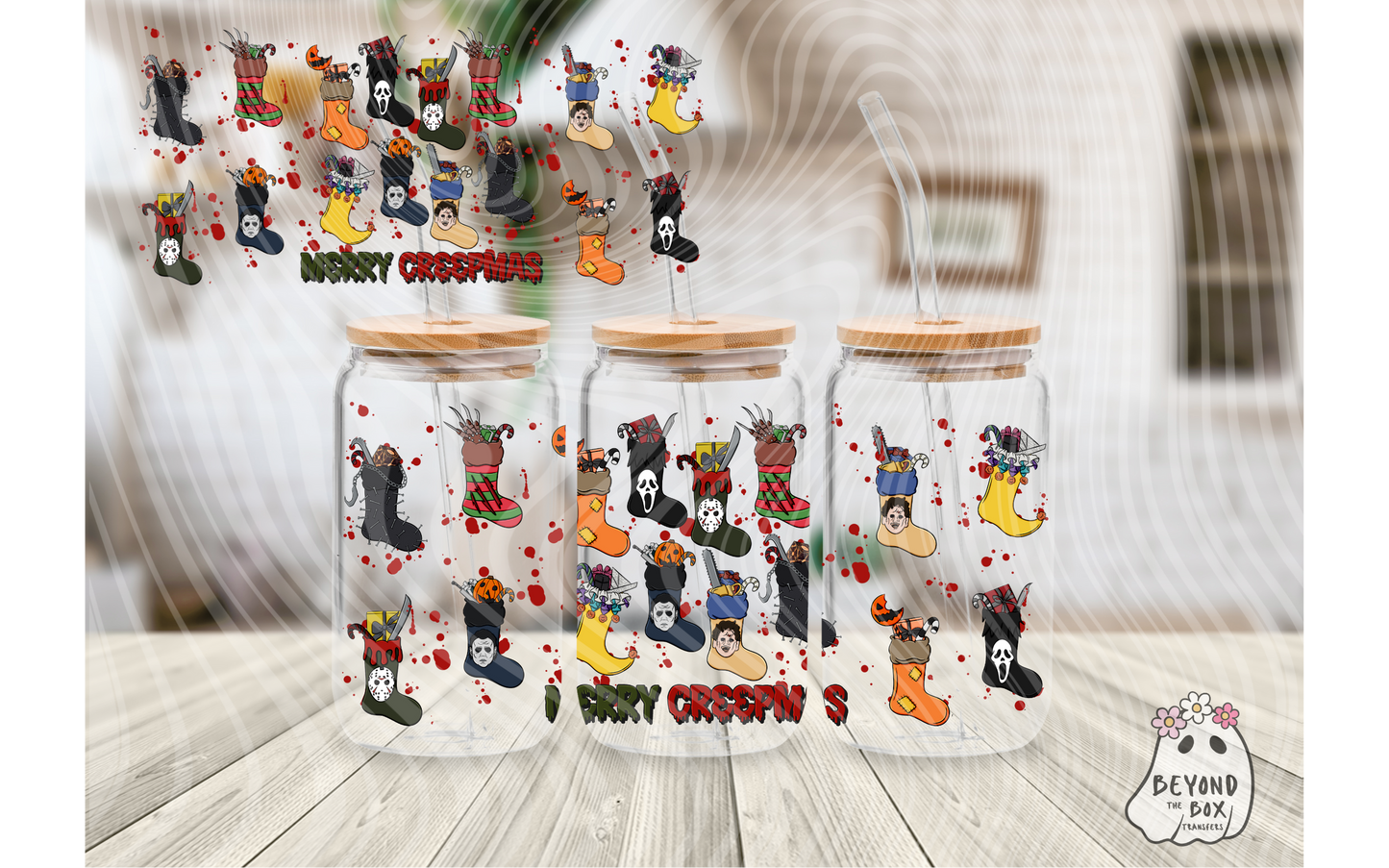 Christmas Killer Doll 16oz UVDTF wrap