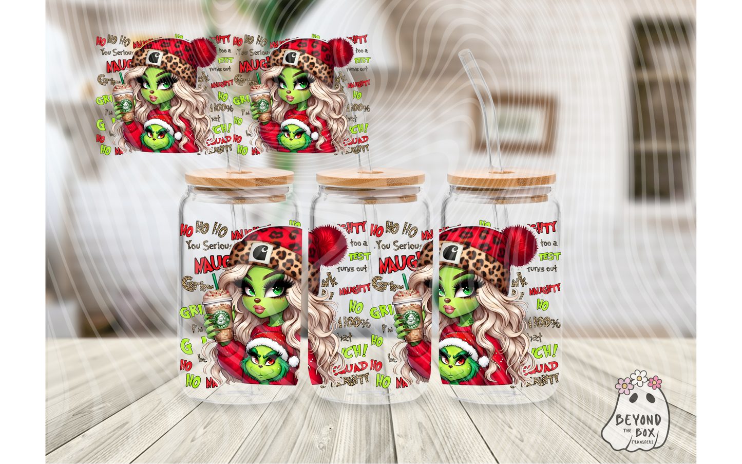 Mean One Christmas 16oz UVDTF Wrap