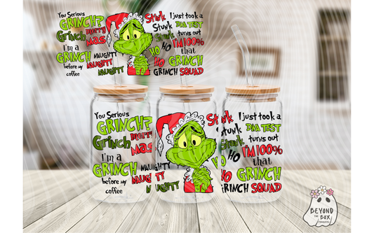 Mean One Christmas 16oz UVDTF Wrap