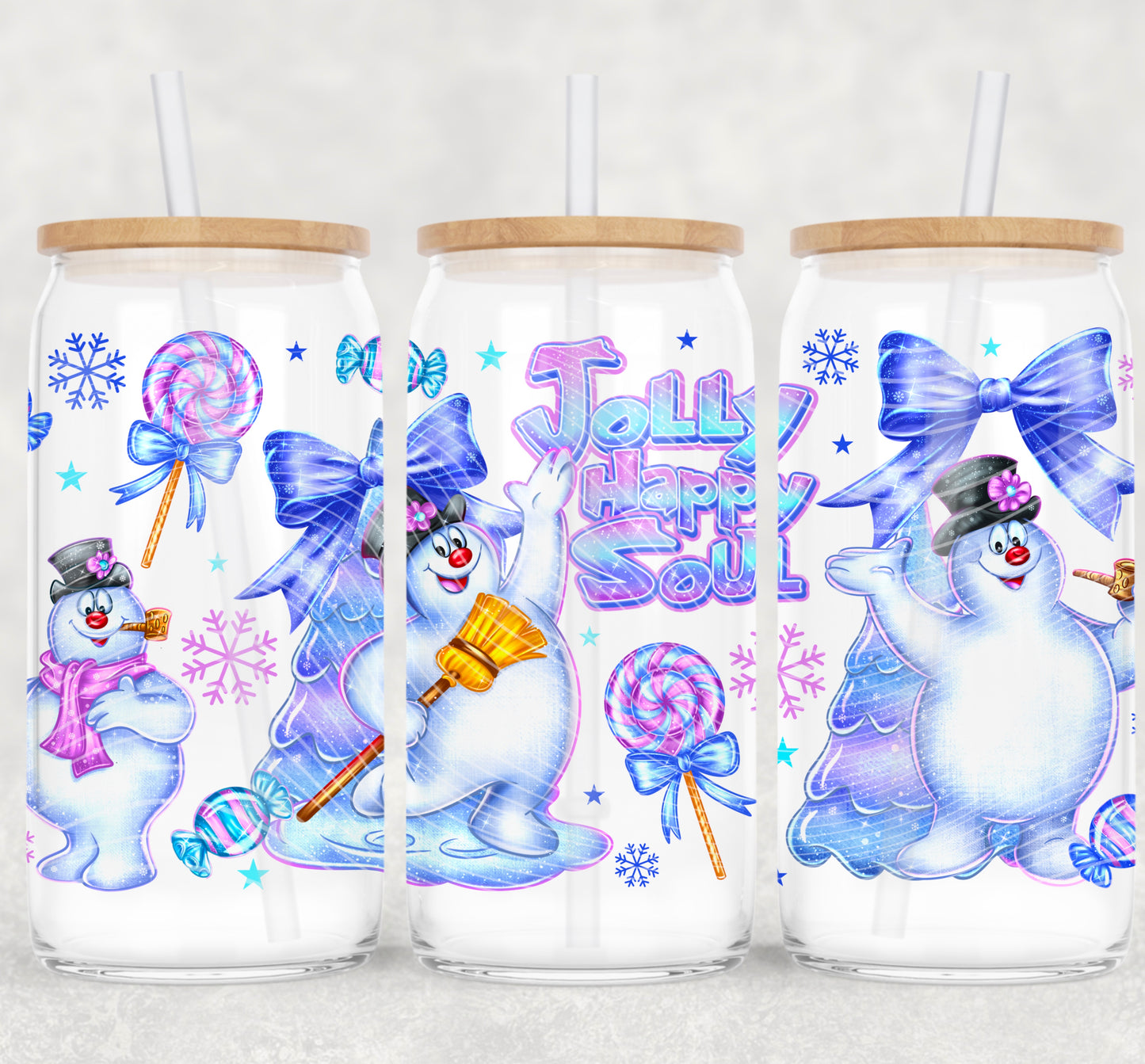 Snowman Christmas 16oz UVDTF wrap