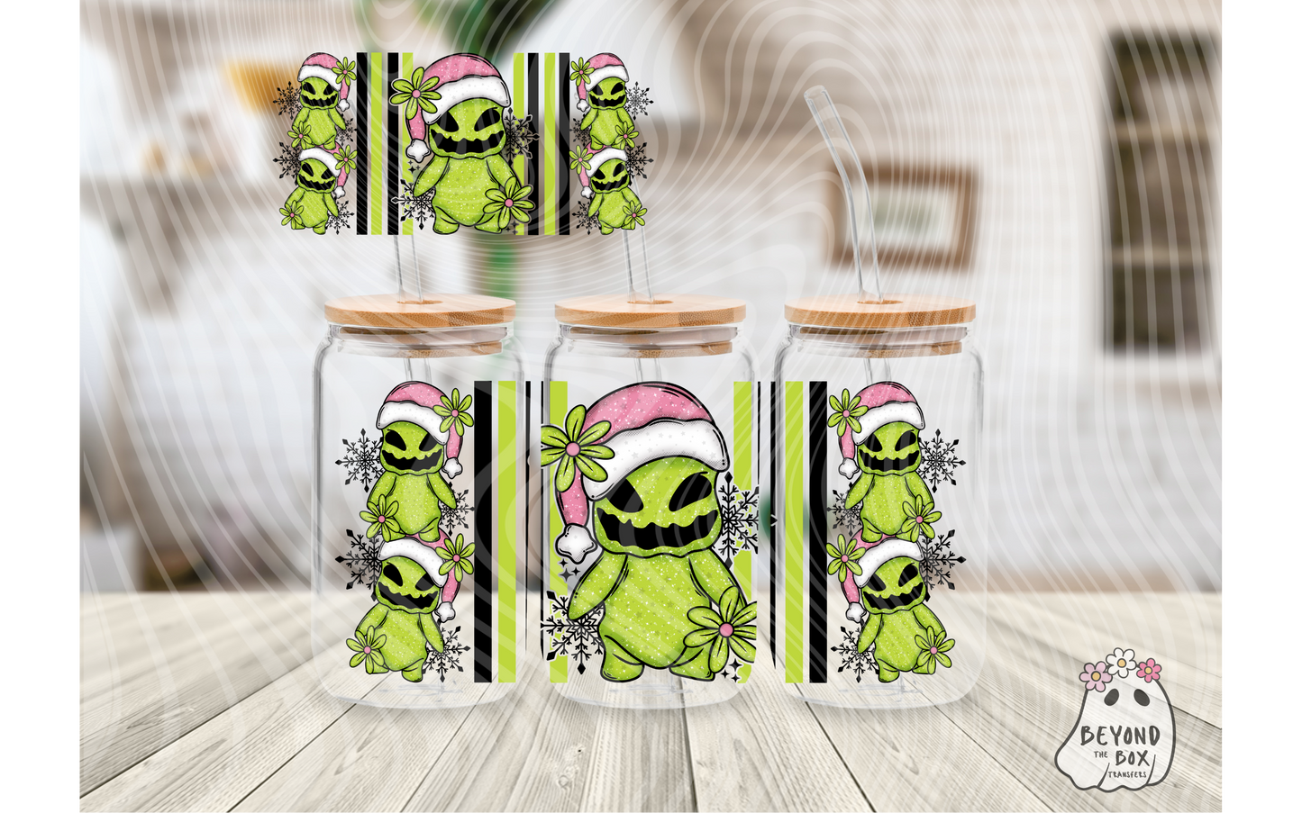 Nightmare Pink Christmas 16oz UVDTF wrap