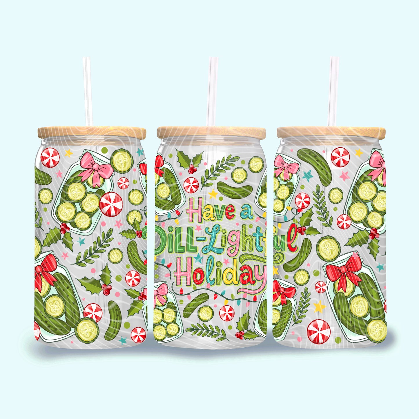 Dill-Lightful Holiday16oz UVDTF Wrap