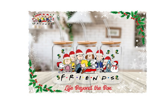 Christmas Friends 16oz UVDTF wrap