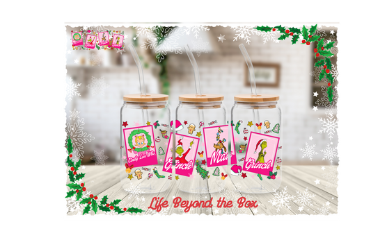 Pink Christmas 16oz UVDTF Wrap