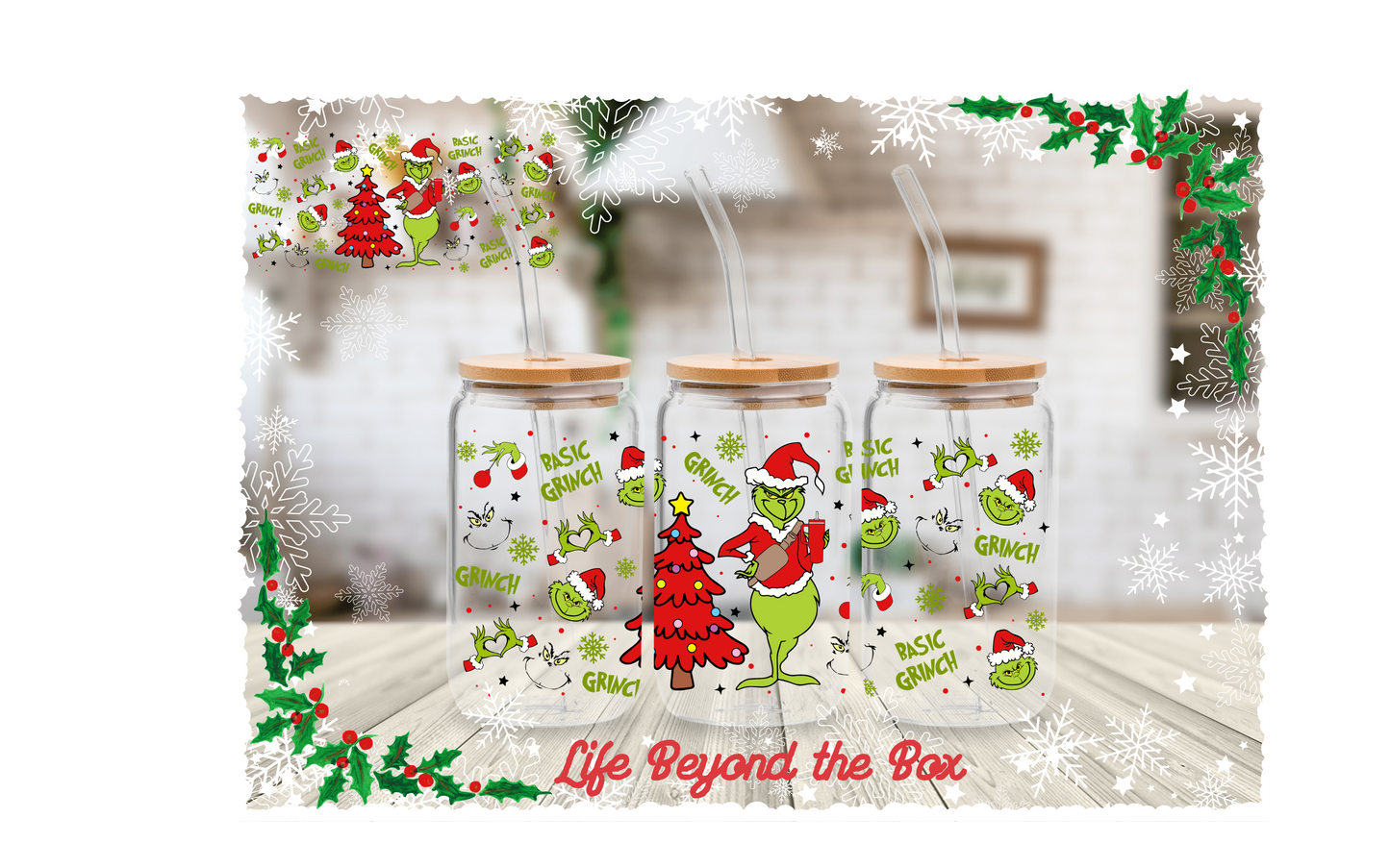 Red Christmas 16oz UVDTF Wrap