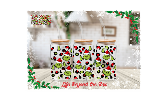Leopard Christmas 16oz UVDTF Wrap
