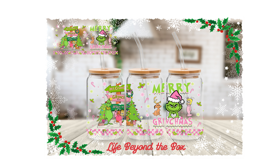 Pink Christmas 16oz UVDTF Wrap