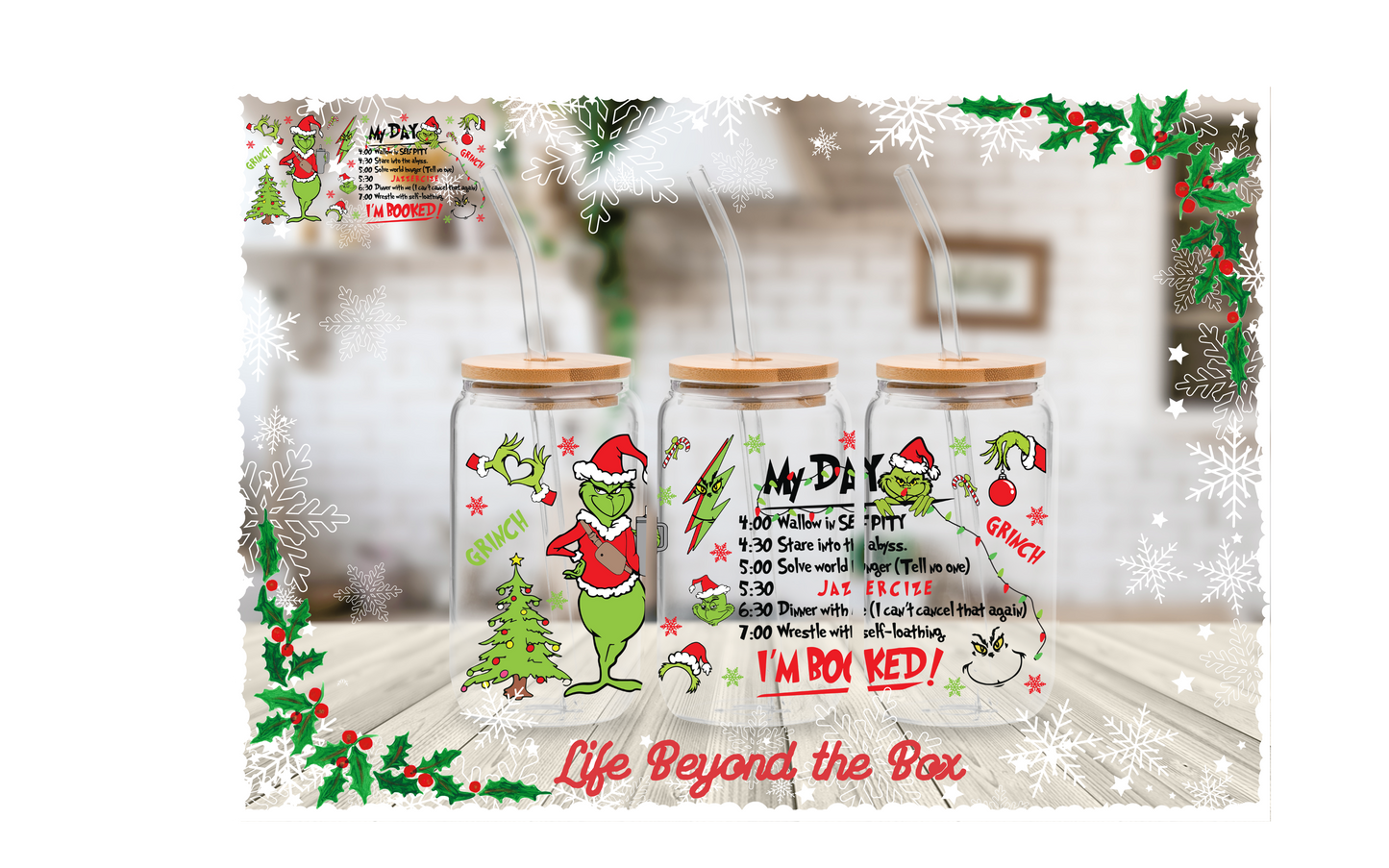 Red Christmas 16oz UVDTF Wrap
