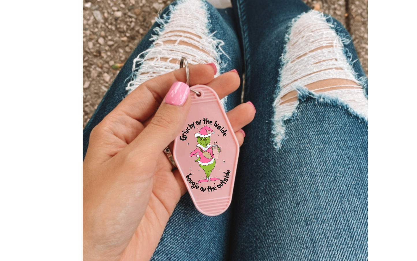 Pink Mean one  Motel Keychain Decal