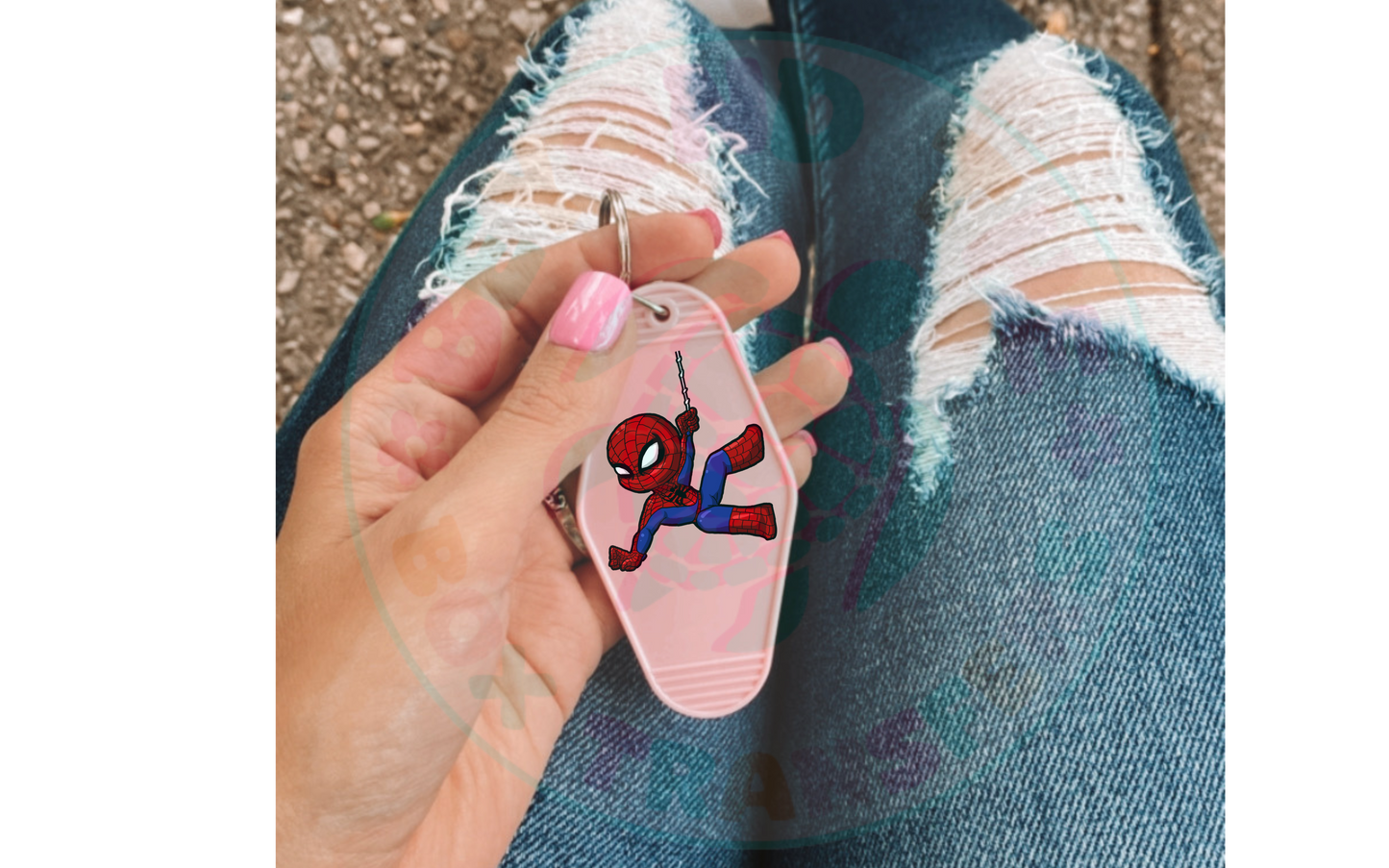 Spider UVDTF Motel Keychain Decal