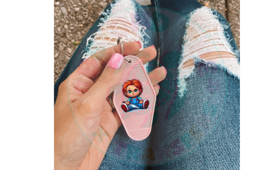 Killer Doll UVDTF Motel Keychain Decal