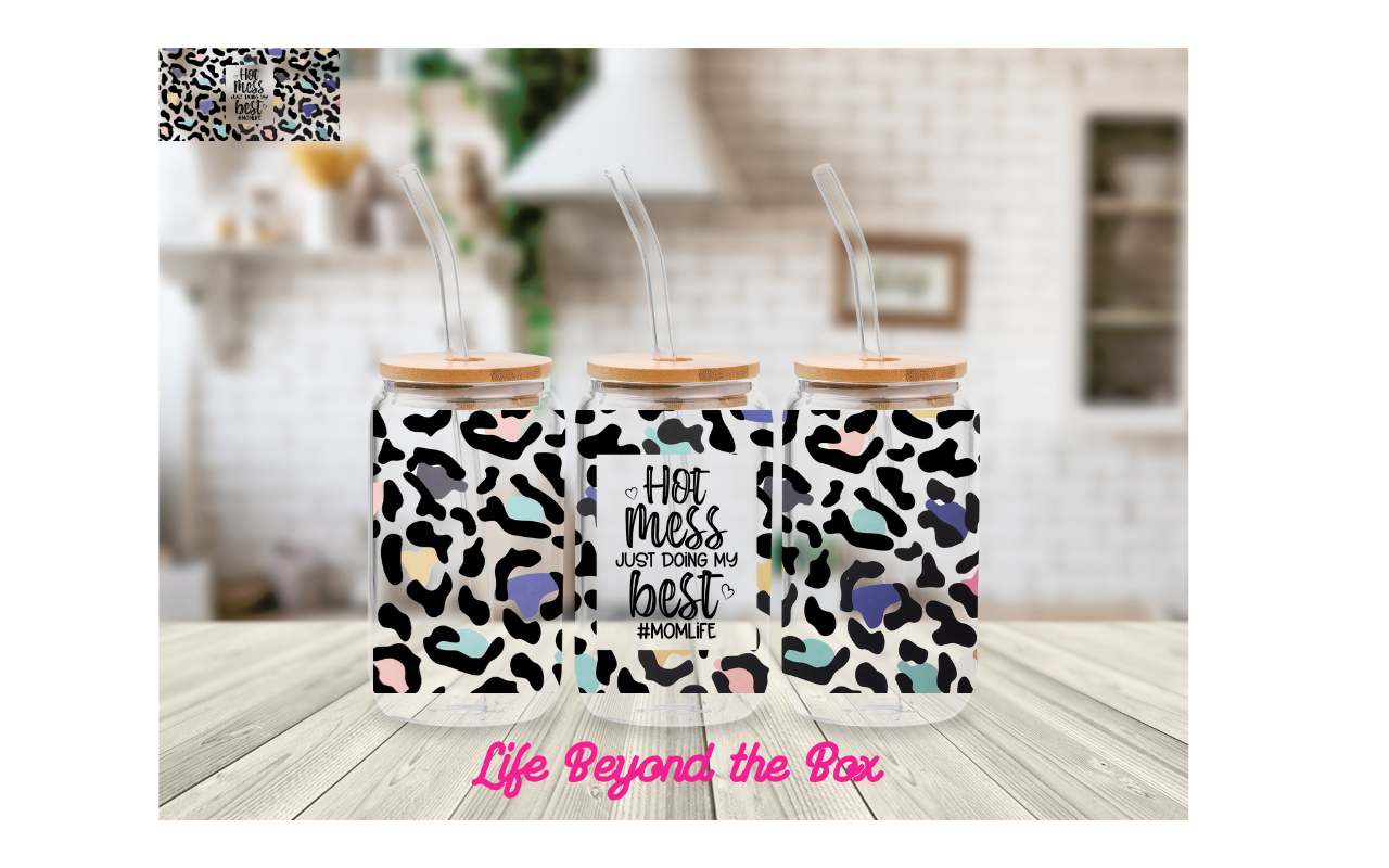 Leopard Hot Mess UVDTF 16oz Wrap