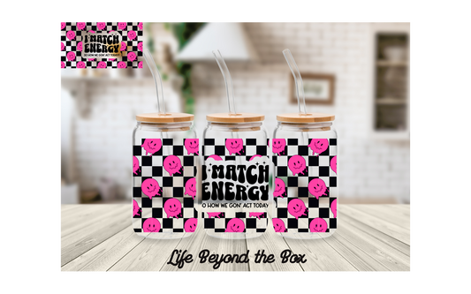 Pink I match energy 16oz UVDTF wrap