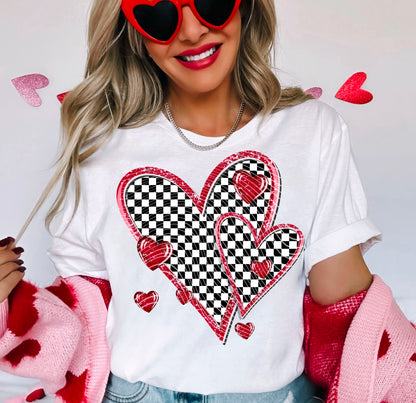 Checkered Heart Ready to Press DTF Transfer