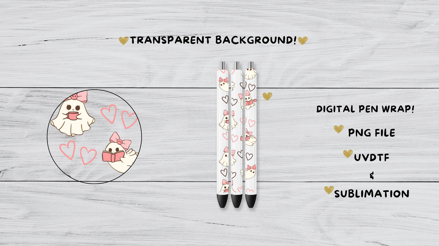 Cute Ghost UVDTF pen wrap