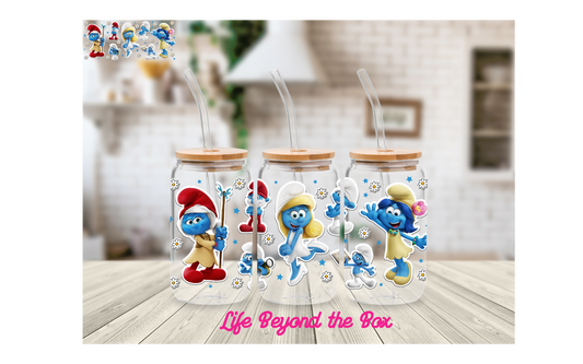 Smurfs 16oz UVDTF wrap